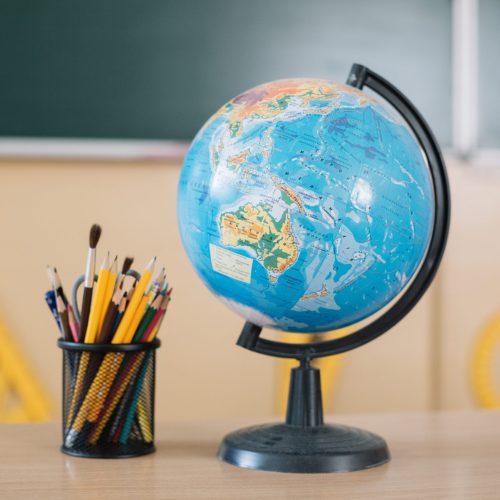 globe-writing-tools-school-table